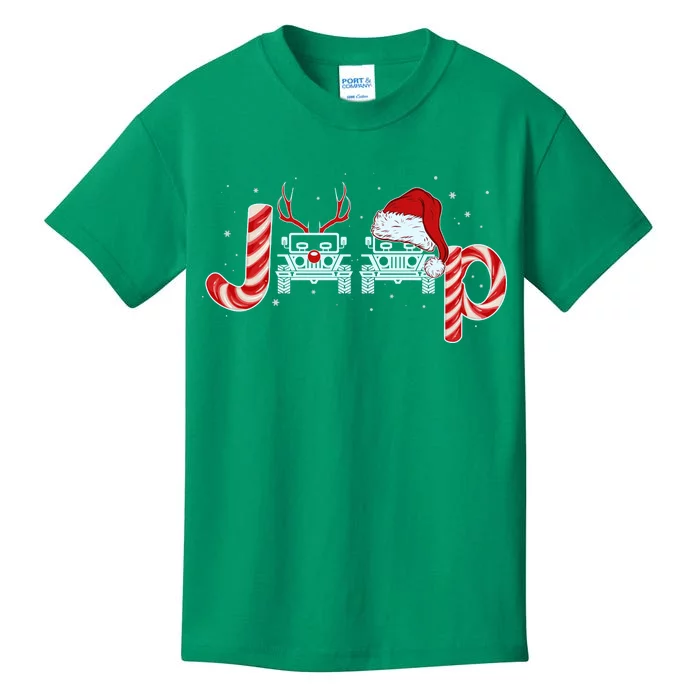 Christmas off Road Car Reindeer Kids T-Shirt