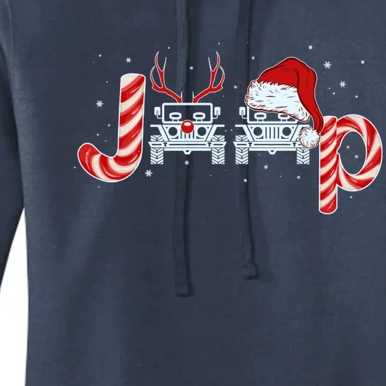 Christmas off Road Car Reindeer Women's Pullover Hoodie