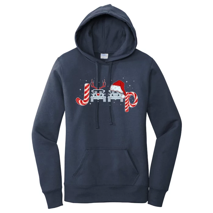 Christmas off Road Car Reindeer Women's Pullover Hoodie