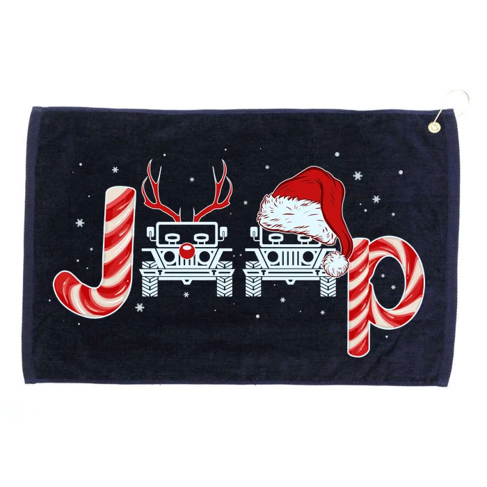 Christmas off Road Car Reindeer Grommeted Golf Towel