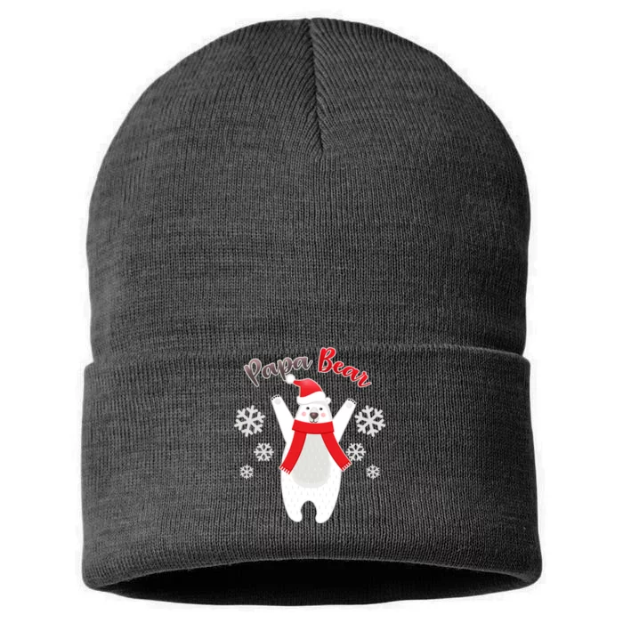 Christmas Papa Bear Sustainable Knit Beanie