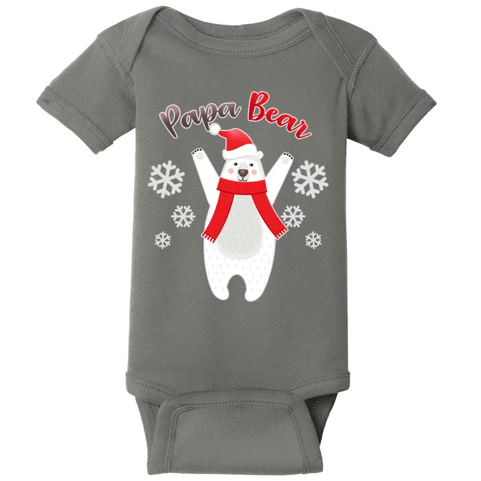 Christmas Papa Bear Baby Bodysuit