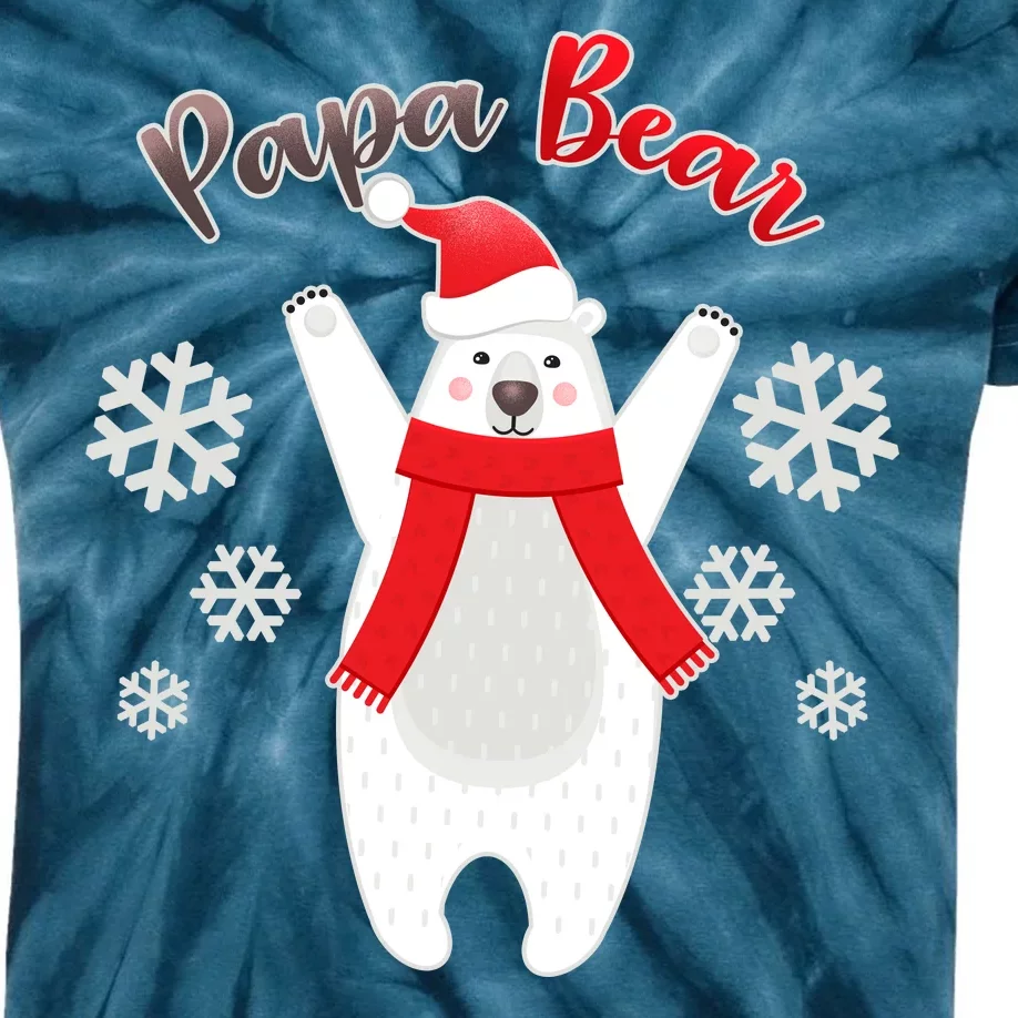 Christmas Papa Bear Kids Tie-Dye T-Shirt