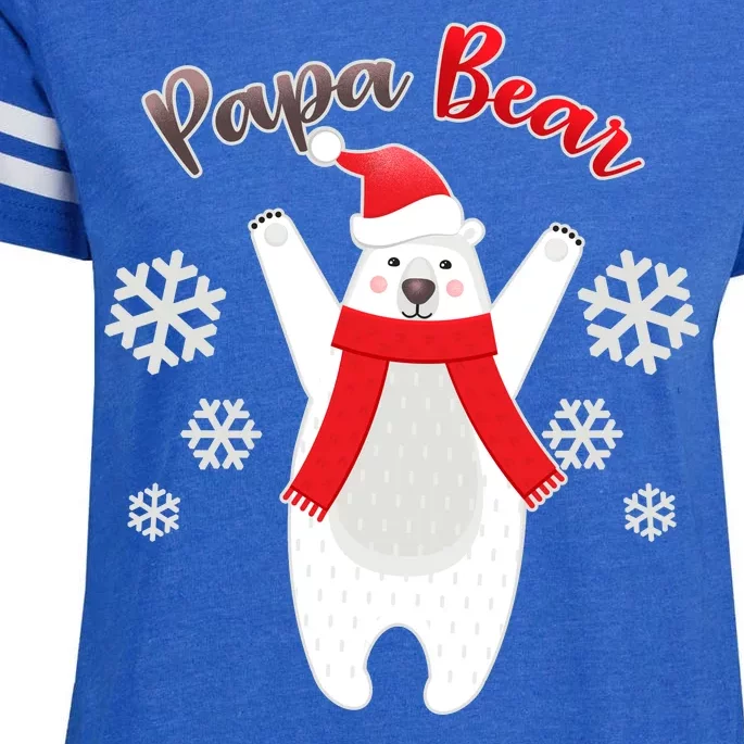 Christmas Papa Bear Enza Ladies Jersey Football T-Shirt