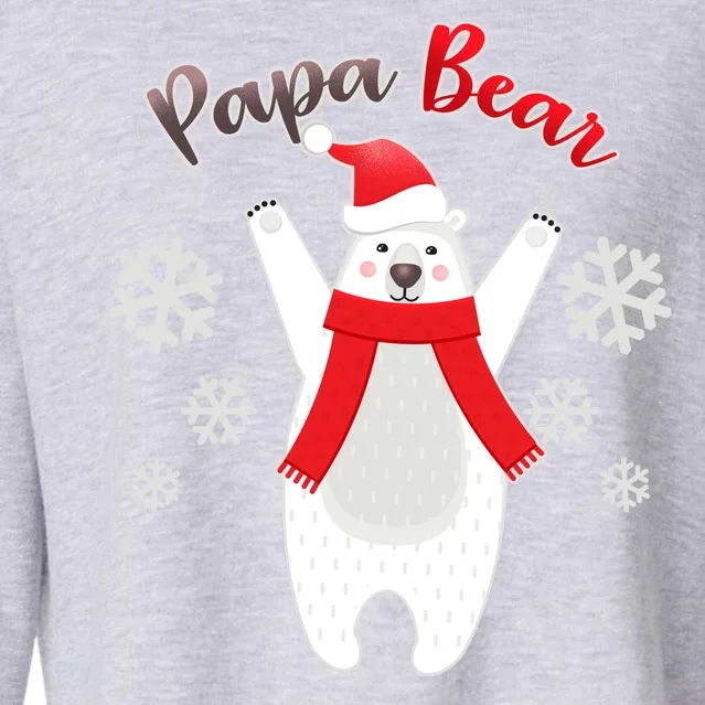 Christmas Papa Bear Cropped Pullover Crew