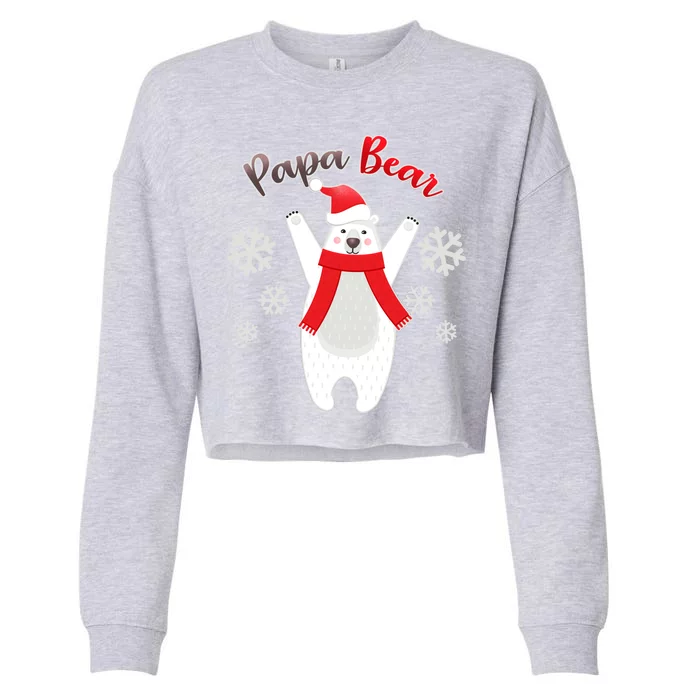 Christmas Papa Bear Cropped Pullover Crew