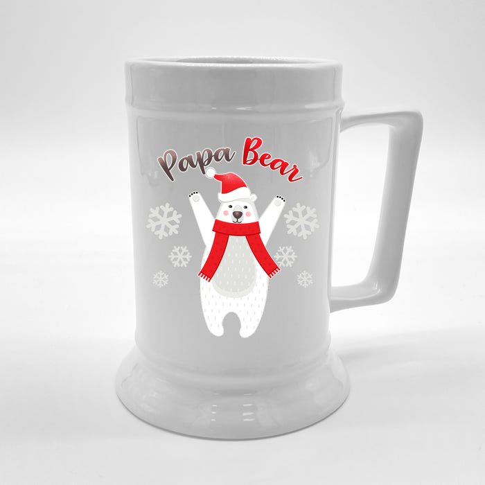 Christmas Papa Bear Front & Back Beer Stein