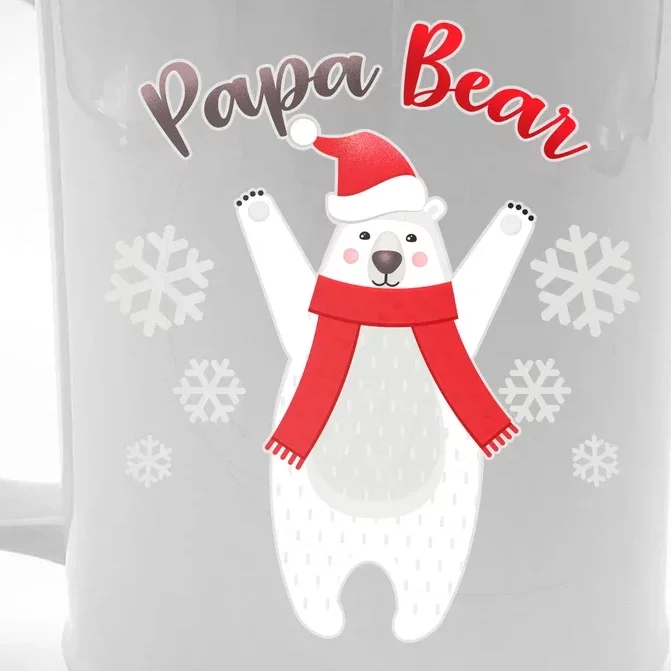 Christmas Papa Bear Front & Back Beer Stein