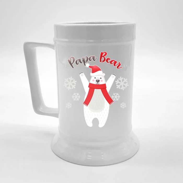 Christmas Papa Bear Front & Back Beer Stein