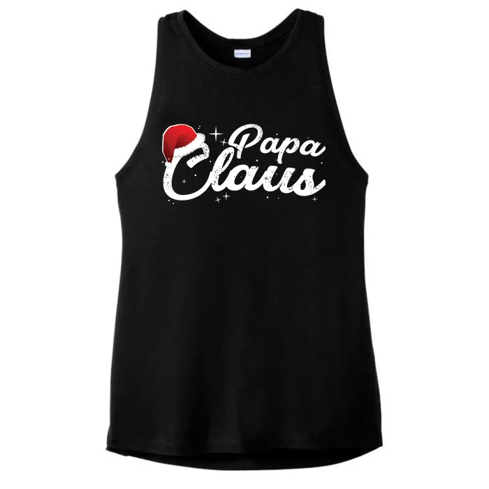 Christmas: Papa Claus Ladies Tri-Blend Wicking Tank