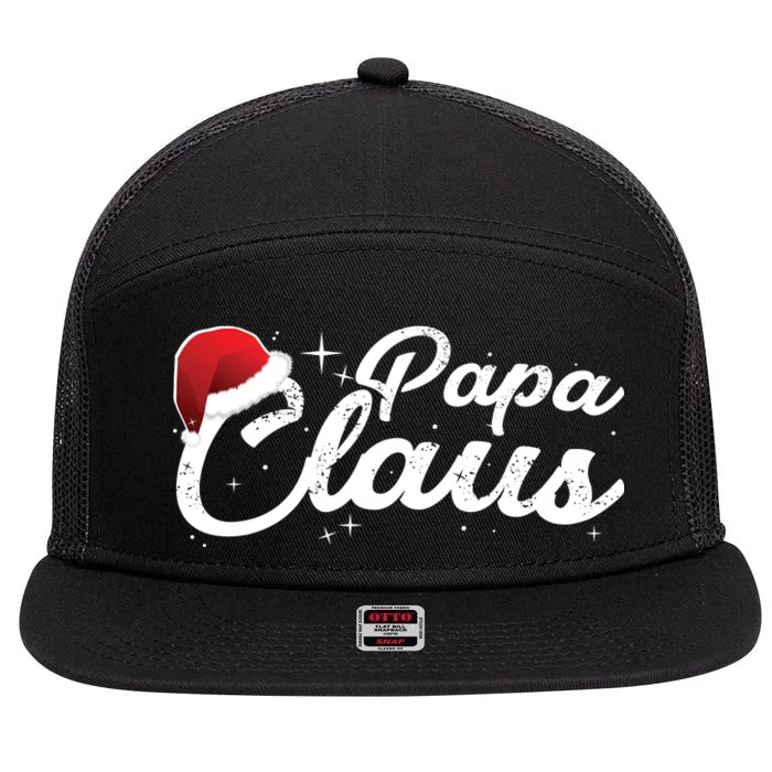 Christmas Papa Claus 7 Panel Mesh Trucker Snapback Hat