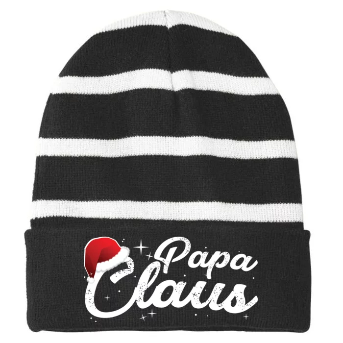 Christmas Papa Claus Striped Beanie with Solid Band