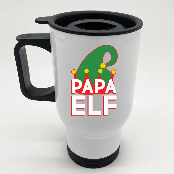 Christmas: Papa Elf Front & Back Stainless Steel Travel Mug