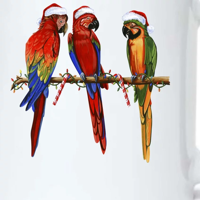 Christmas Parrots Black Color Changing Mug