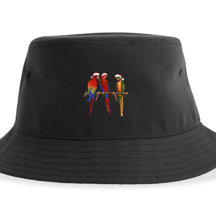 Christmas Parrots Sustainable Bucket Hat