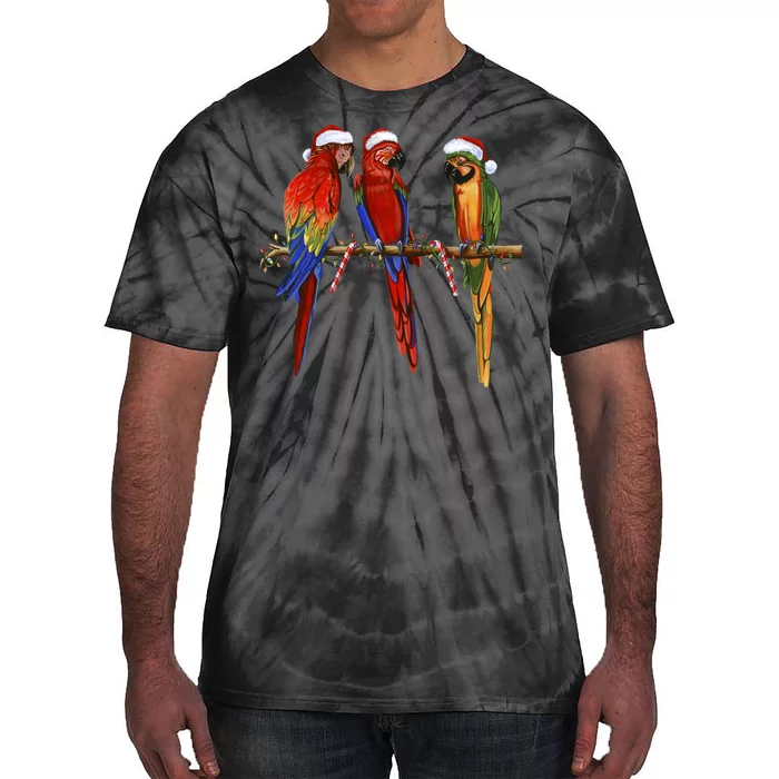 Christmas Parrots Tie-Dye T-Shirt