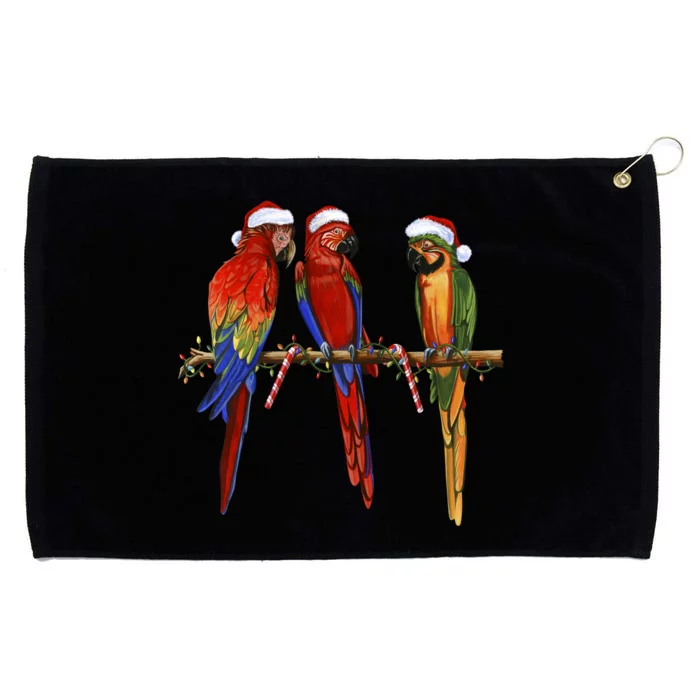 Christmas Parrots Grommeted Golf Towel