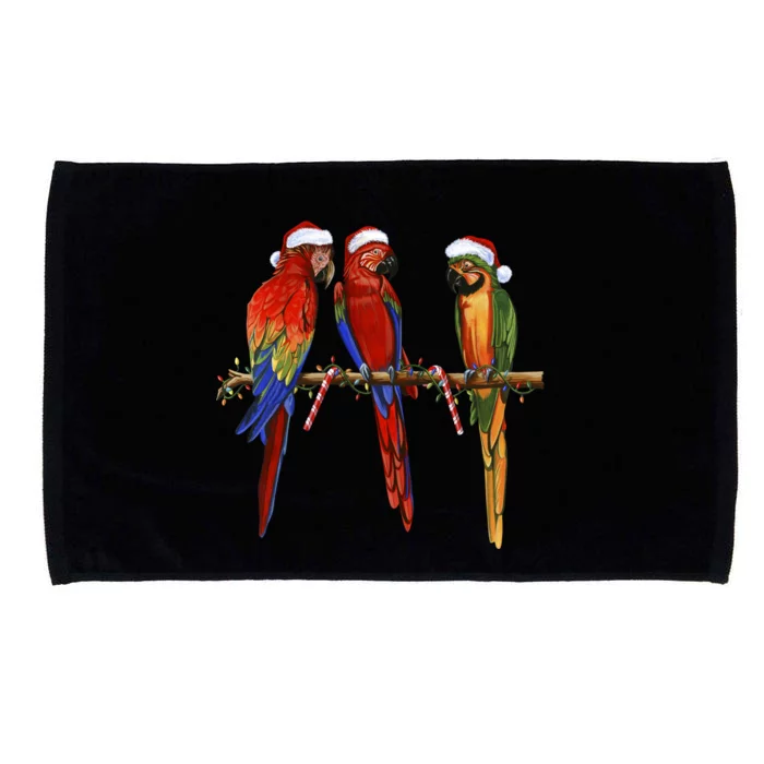 Christmas Parrots Microfiber Hand Towel