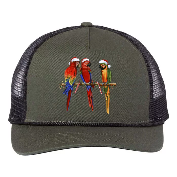 Christmas Parrots Retro Rope Trucker Hat Cap