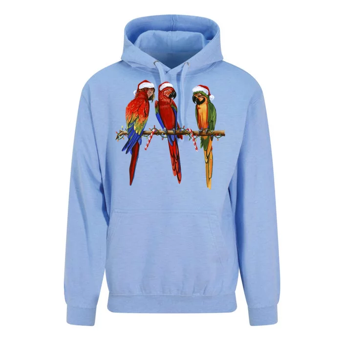 Christmas Parrots Unisex Surf Hoodie