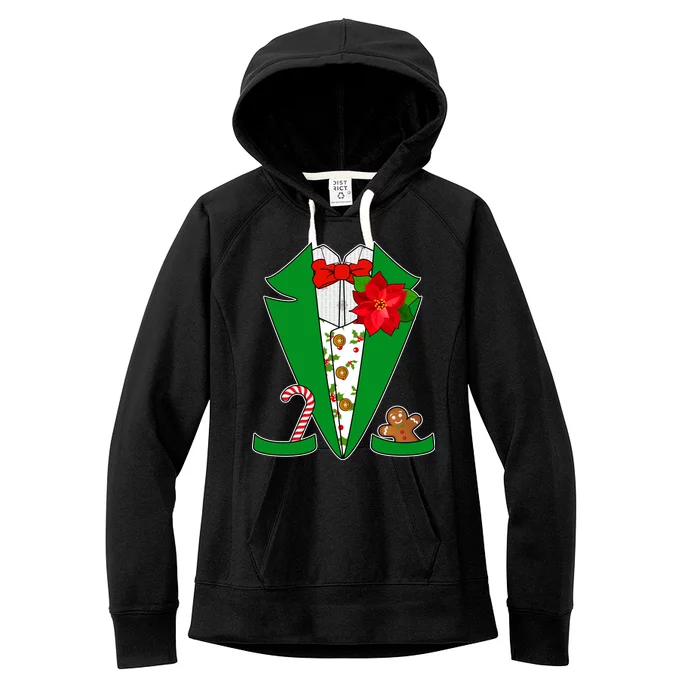 Christmas Party Tuxedo Suit Top Women's Fleece Hoodie