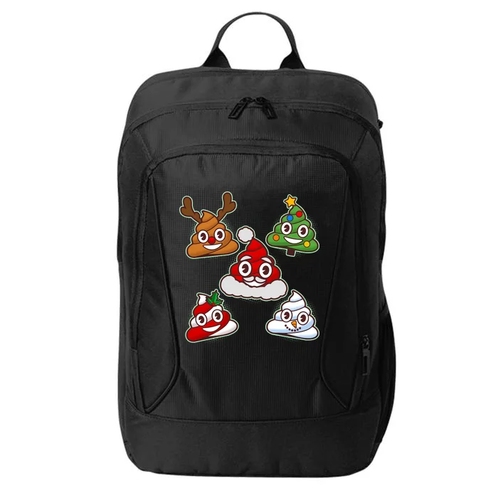 Christmas Poop Emoji Group City Backpack