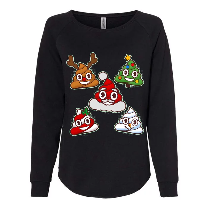 Christmas Poop Emoji Group Womens California Wash Sweatshirt