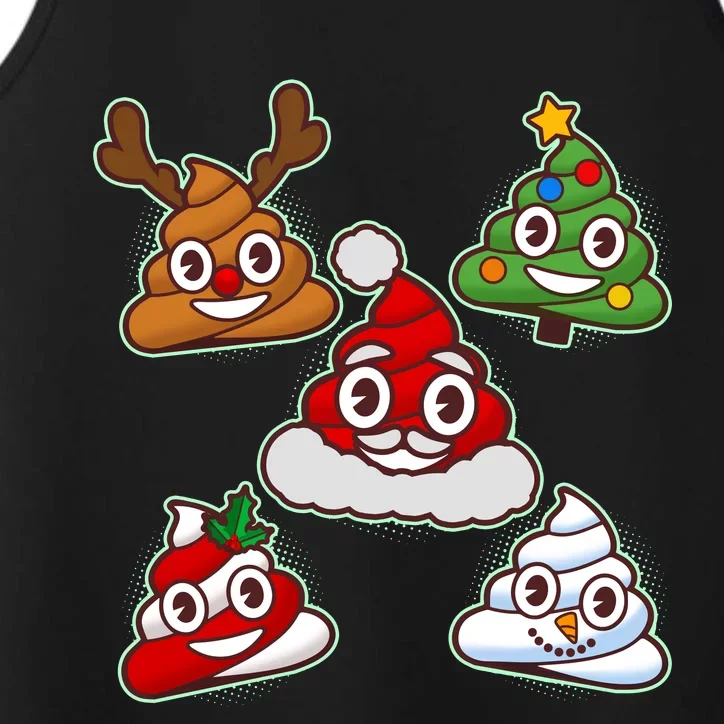 Christmas Poop Emoji Group Performance Tank