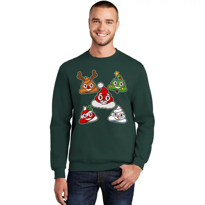 Christmas Poop Emoji Group Tall Sweatshirt