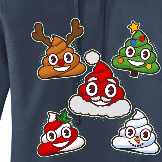 Christmas Poop Emoji Group Women's Pullover Hoodie