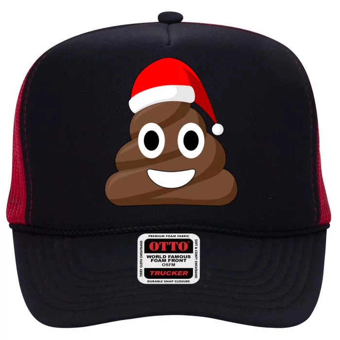 Christmas Poop Emoji Smiley High Crown Mesh Trucker Hat