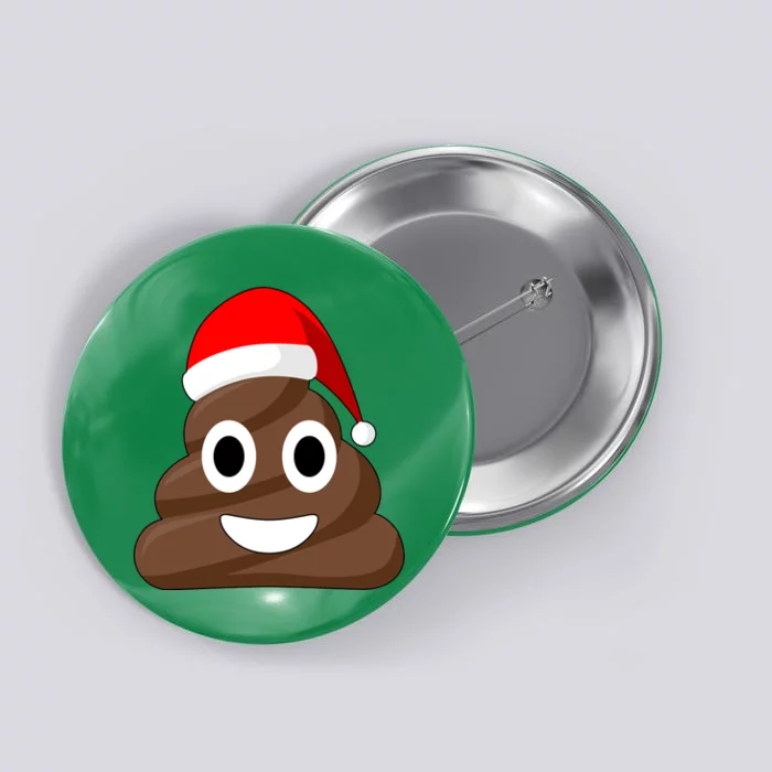 Christmas Poop Emoji Smiley Button