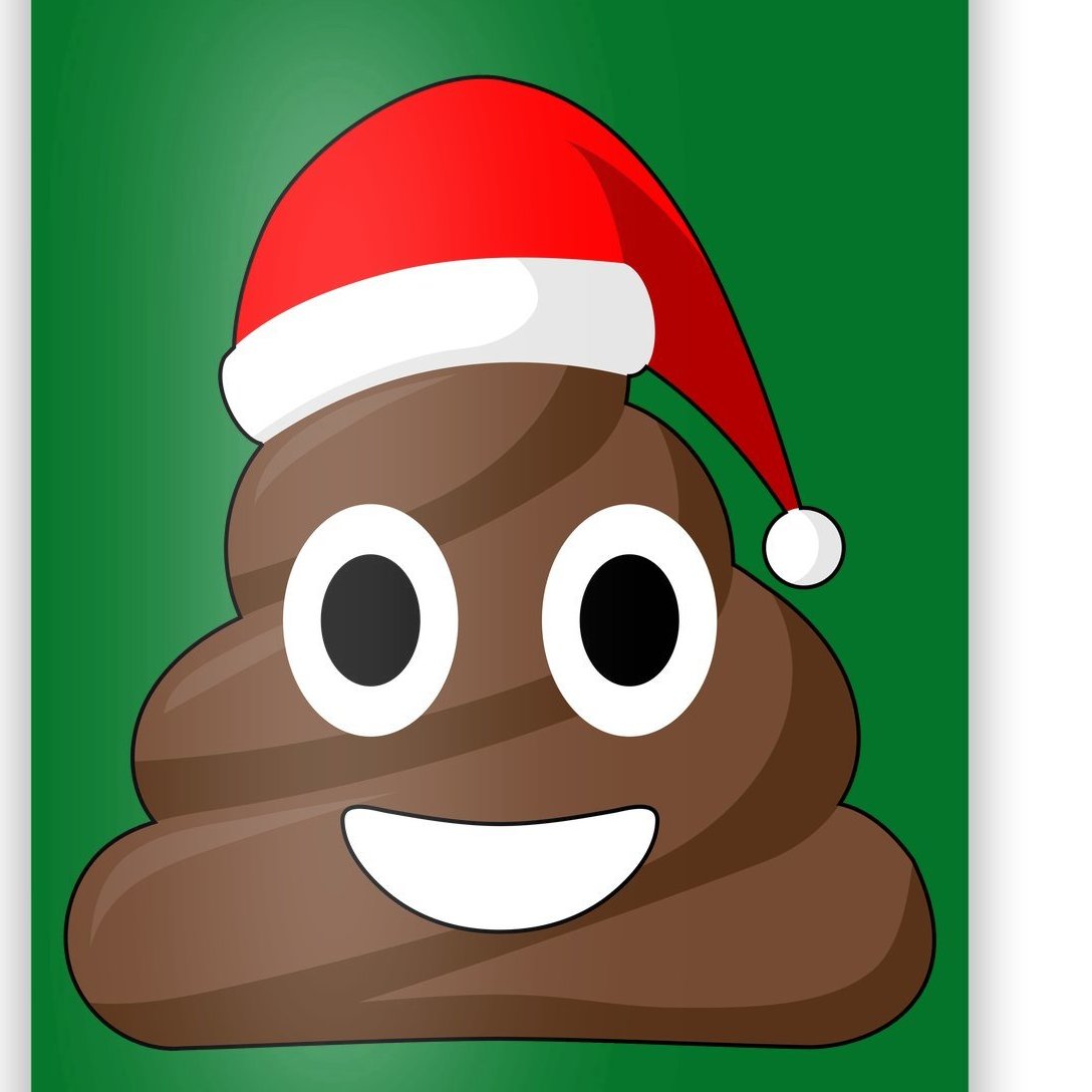 Christmas Poop Emoji Smiley Poster | TeeShirtPalace