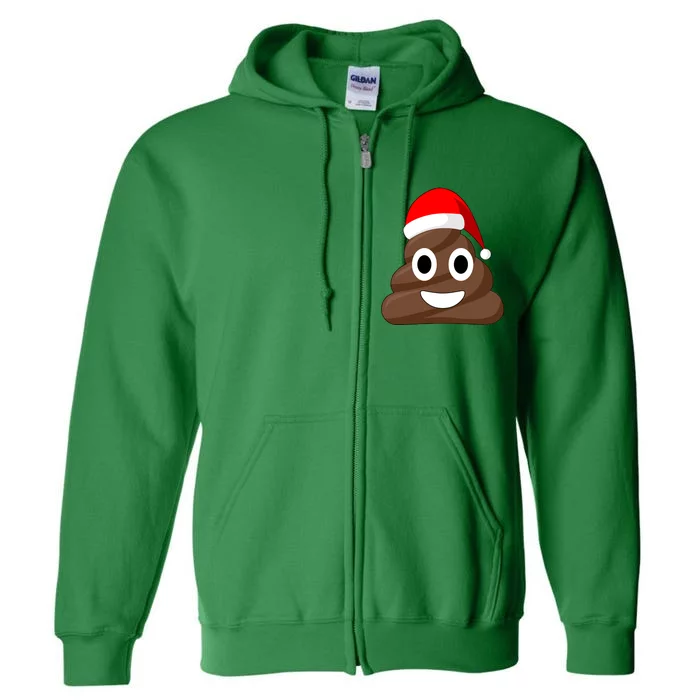 Christmas Poop Emoji Smiley Full Zip Hoodie