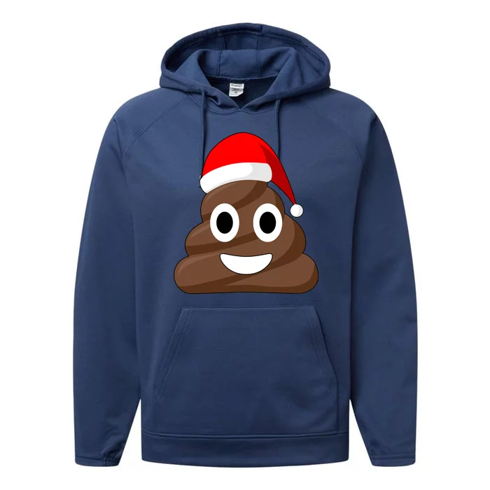 Christmas Poop Emoji Smiley Performance Fleece Hoodie