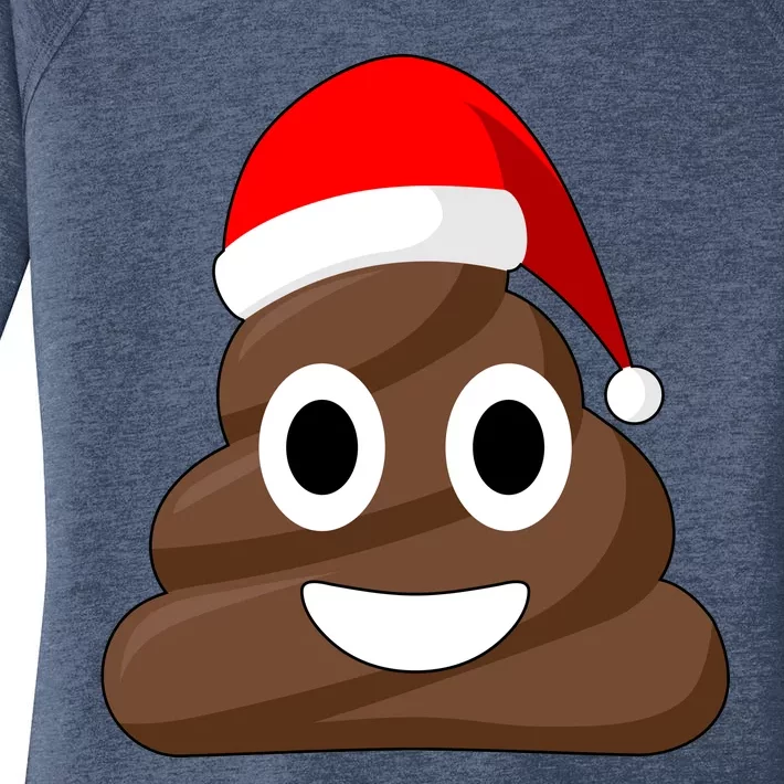 Christmas Poop Emoji Smiley Women's Perfect Tri Tunic Long Sleeve Shirt