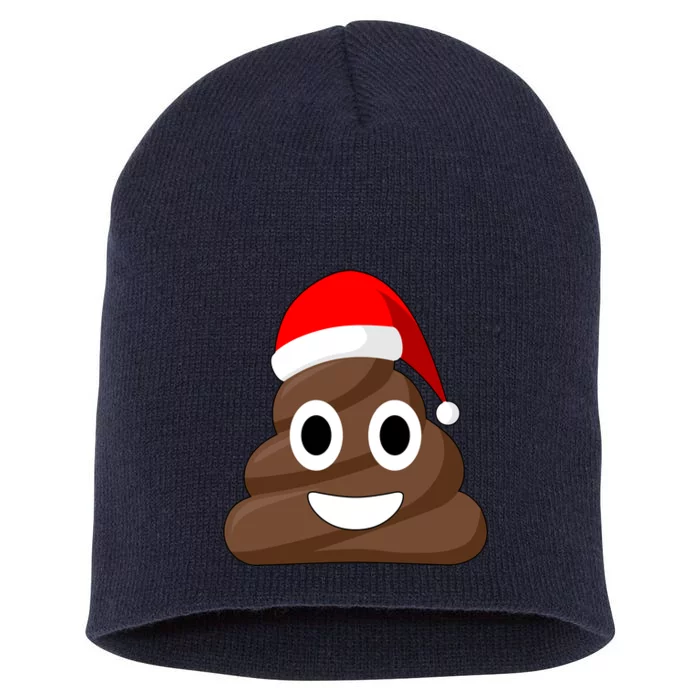 Christmas Poop Emoji Smiley Short Acrylic Beanie