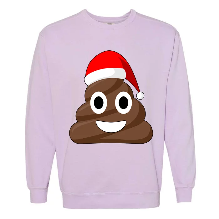 Christmas Poop Emoji Smiley Garment-Dyed Sweatshirt