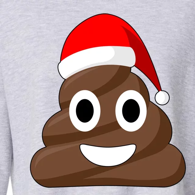 Christmas Poop Emoji Smiley Cropped Pullover Crew