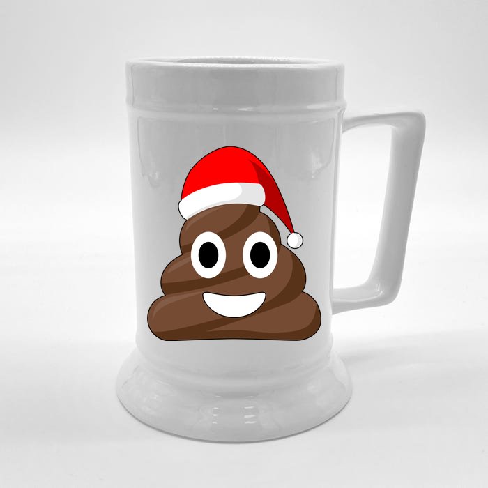 Christmas Poop Emoji Smiley Front & Back Beer Stein