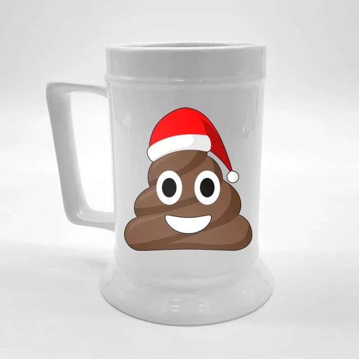 Christmas Poop Emoji Smiley Front & Back Beer Stein