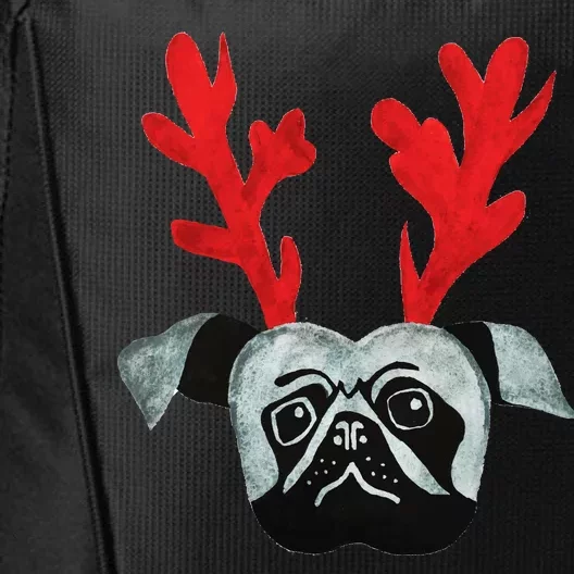 Christmas Pug Reindeer City Backpack