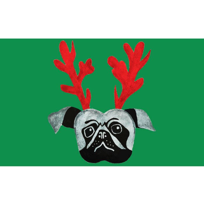 Christmas Pug Reindeer Bumper Sticker