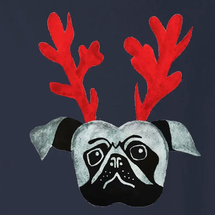 Christmas Pug Reindeer Toddler Long Sleeve Shirt