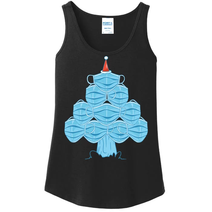 Christmas Quarantine Face Mask Tree Ladies Essential Tank