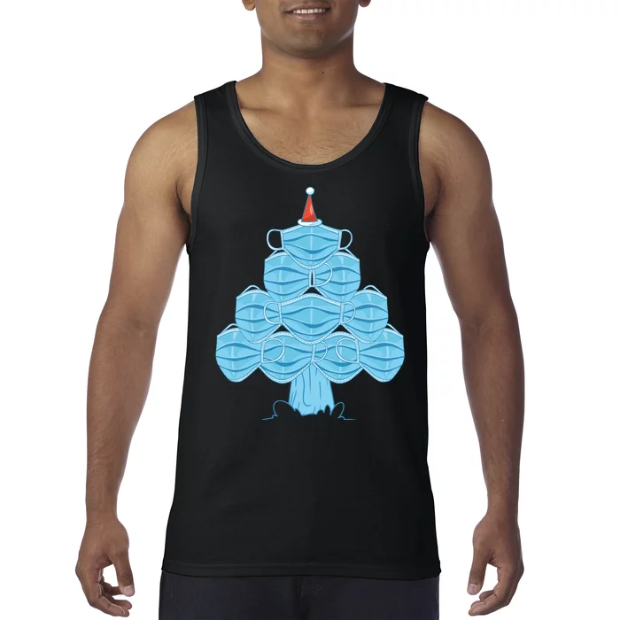 Christmas Quarantine Face Mask Tree Tank Top