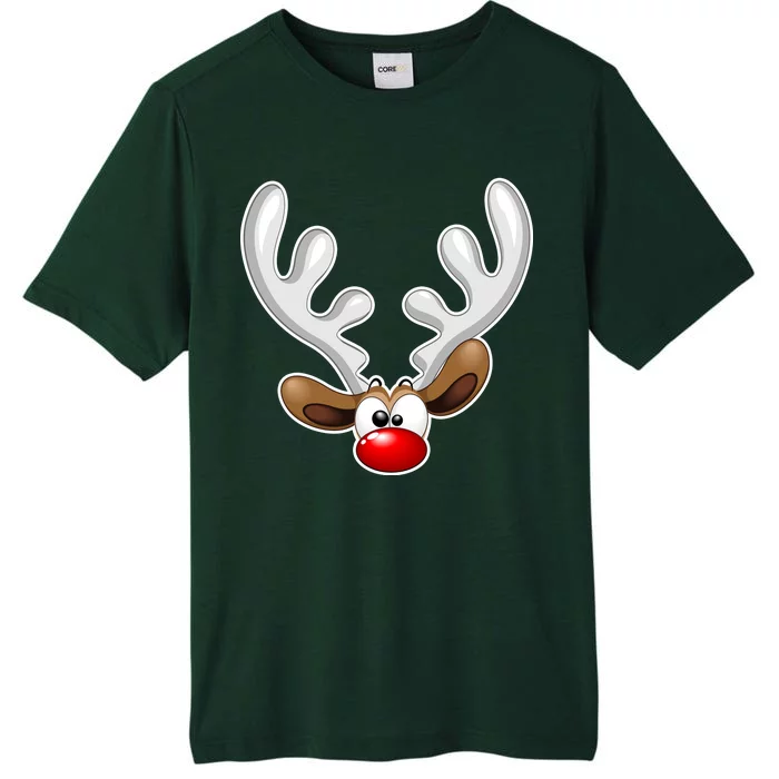 Christmas Red Nose Reindeer Face ChromaSoft Performance T-Shirt