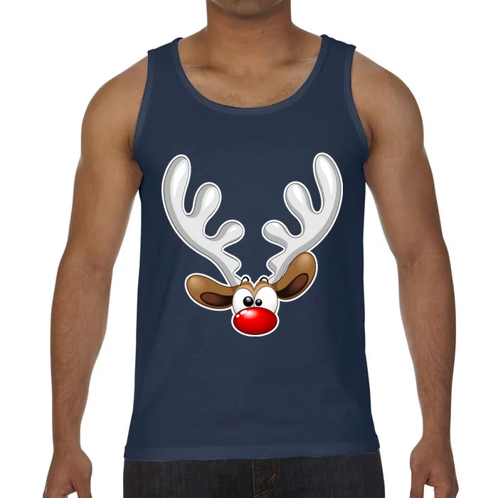 Christmas Red Nose Reindeer Face Comfort Colors® Tank Top