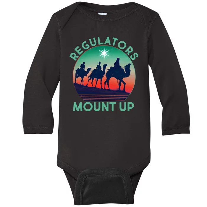 Christmas Regulars Mount Up Three Wise Men Baby Long Sleeve Bodysuit