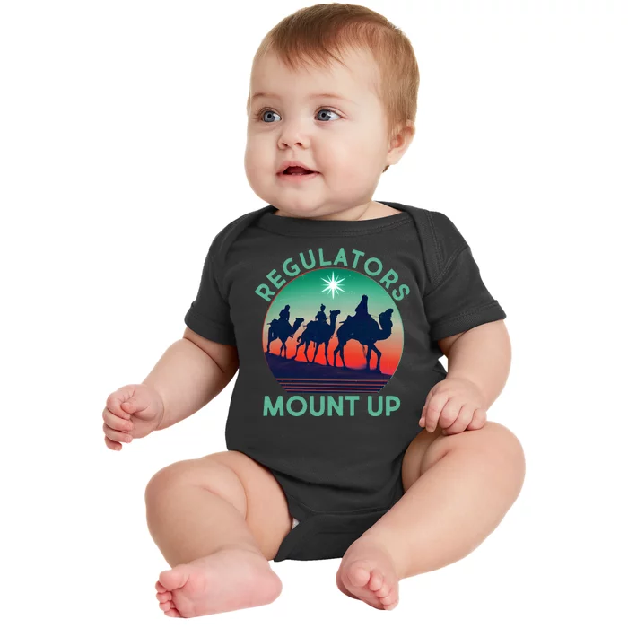 Christmas Regulars Mount Up Three Wise Men Baby Bodysuit